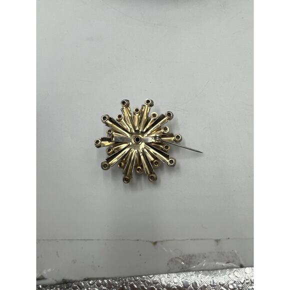 Vintage Aurora Borealis AB Rhinestone Starburst Sunburst Brooch Pin - Picture 11 of 16